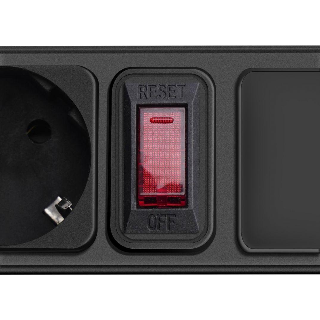 Thumbnail - Akyga, Steckdosenleiste, Steckdosenleiste Überspannungsschutz AK-SP-06B 5 CEE-Steckdosen 7 (5 x, CEE 7/4, 3 m)