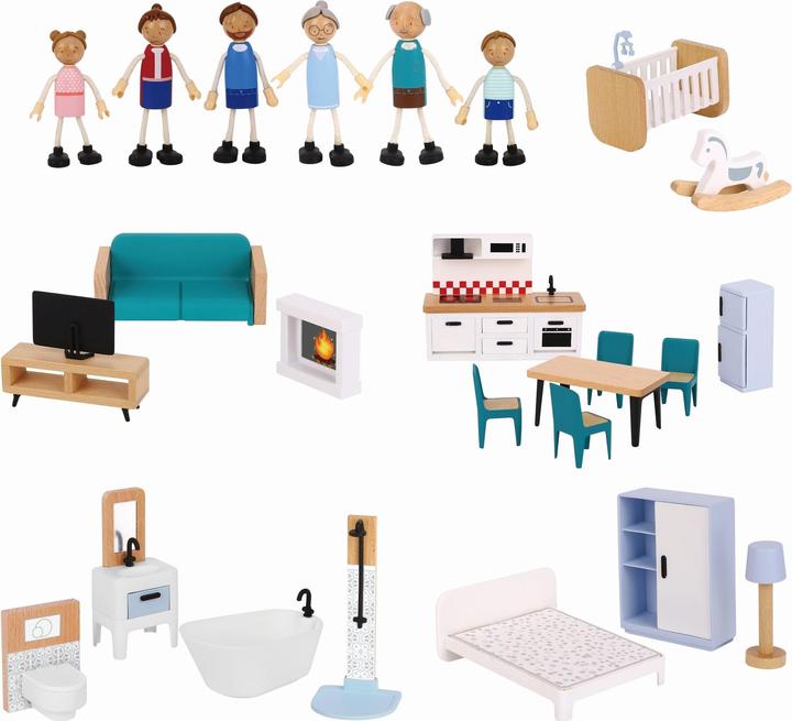 Actual product image Tooky Toy Doll's house with many accessories, TH919