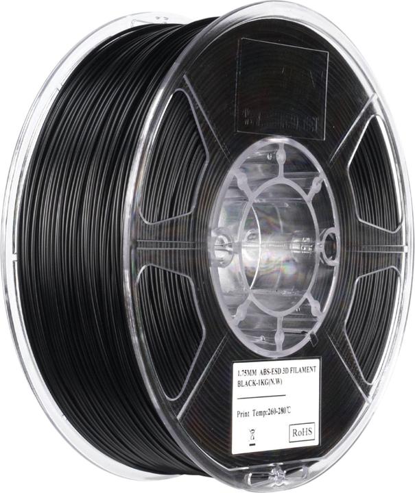 Image du produit eSUN Filament ABS ESD Schwarz 1.75 mm 1 kg (1.75 mm, 1000 g)