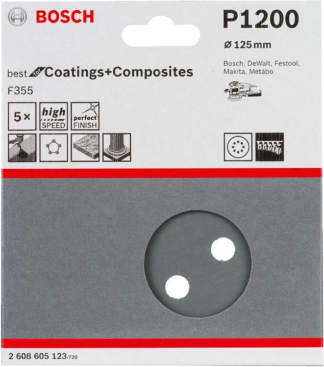 Produktbild Bosch Professional Zubehör PRO F355 Schleifblatt, 125 mm, G1200 (1200)
