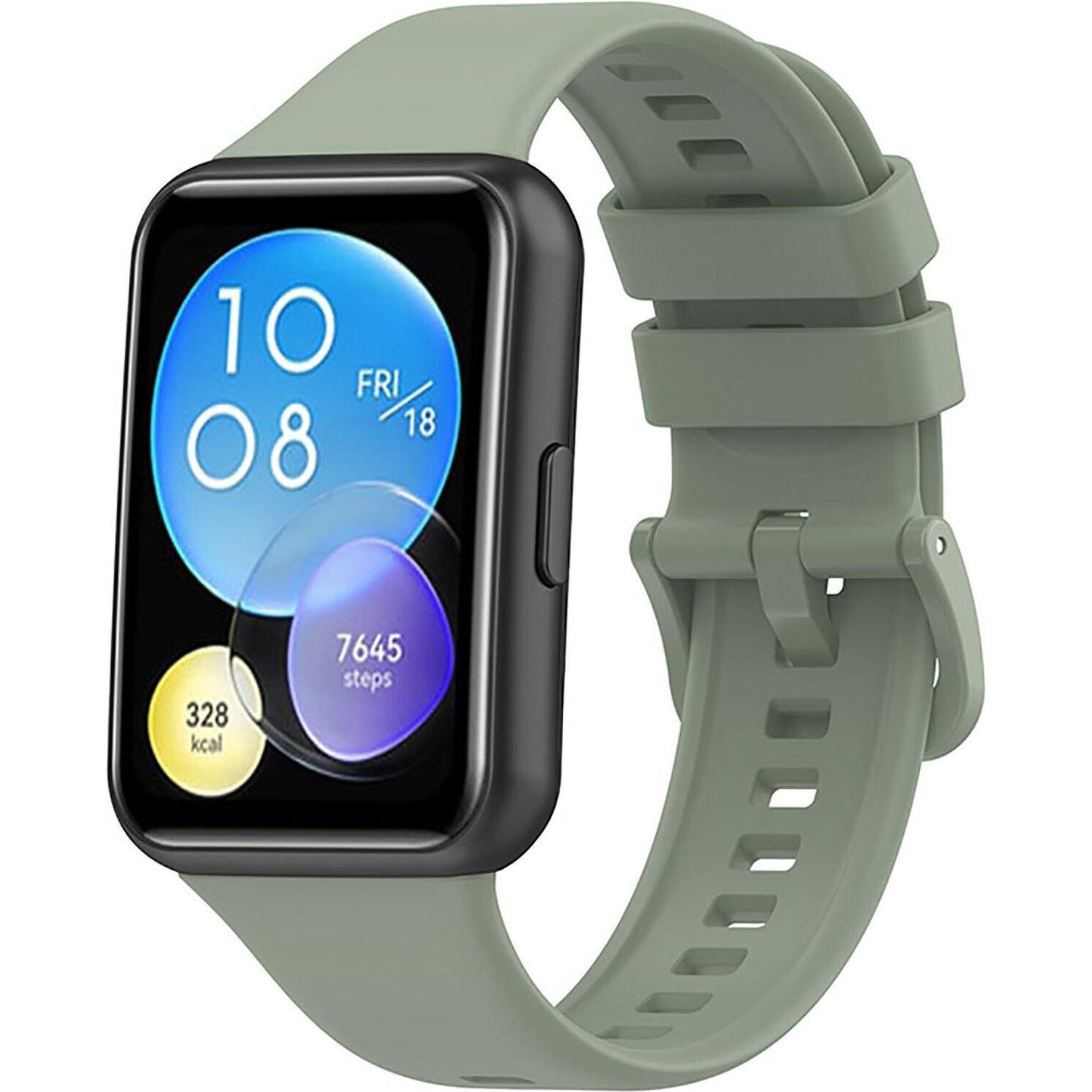 Thumbnail - Strap-it Silikonarmband (Silikon, Huawei Watch Fit 2), Uhrenarmband, Grün