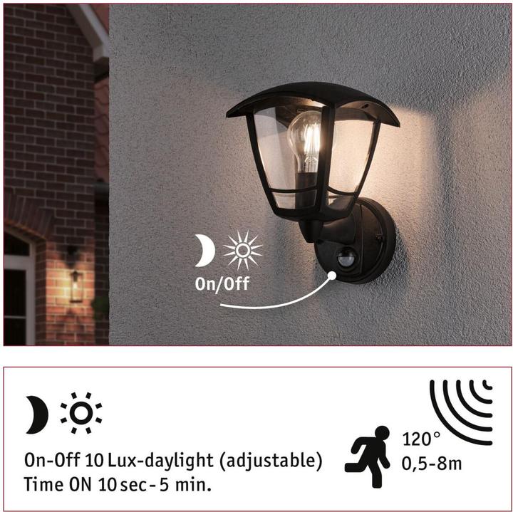 Image du produit Paulmann Luminaires Classic curved PIR (E27, IP44)