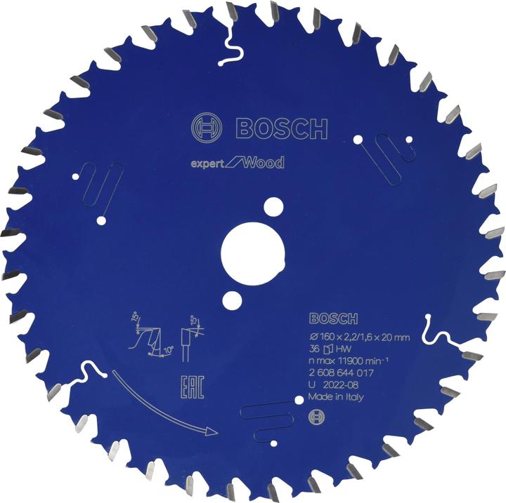 Actual product image Bosch Professional Zubehör Circular saw blade Expert for Wood, 160 x 20 x 2.2 mm, 36