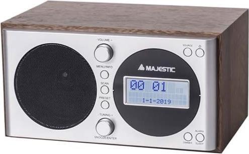 Majestic New WR-162 DAB digital radio Silver, Wood (DAB+, DAB, FM, PLL)