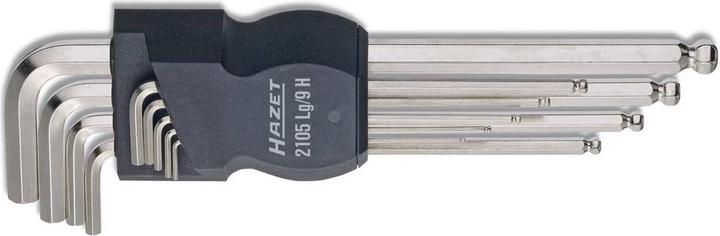 Produktbild HAZET Winkelschraubendreher Satz 2105ALG/10H ∙ Innen Sechskant Profil ∙ 0.05 ∙ 1⁄16 ∙ 5⁄64 ∙ 3⁄32 ∙…