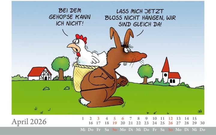Actual product image Uli Stein Tischkalender 2026: Monatskalender zum Aufstellen (19 x 14 cm, German)