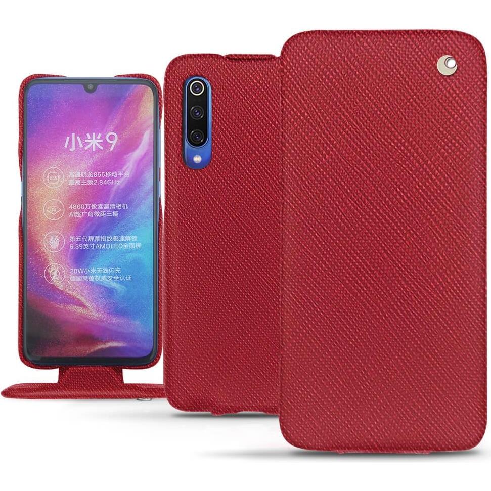 Noreve Lederschutzhülle vertikal (Xiaomi Mi 9), Smartphone Hülle, Rot