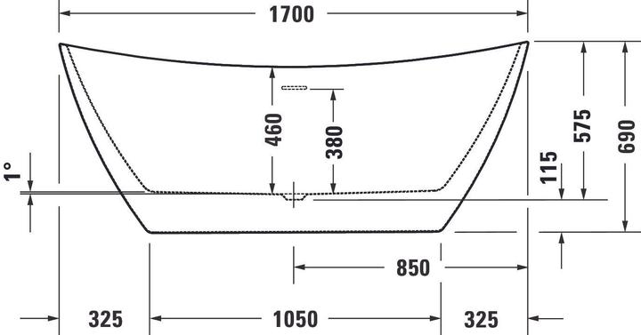 Produktbild Duravit DuraVato Badewanne (270 l, 170 cm, 80 cm)