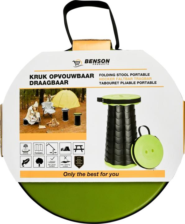 Actual product image Benson Folding stool portable ABS green