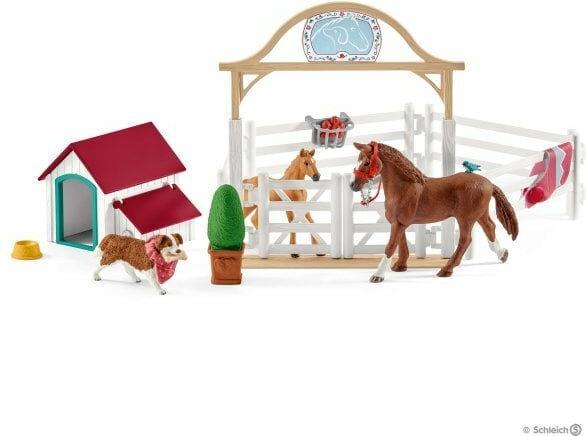 Actual product image Schleich Hannah's guests with Ruby Dog