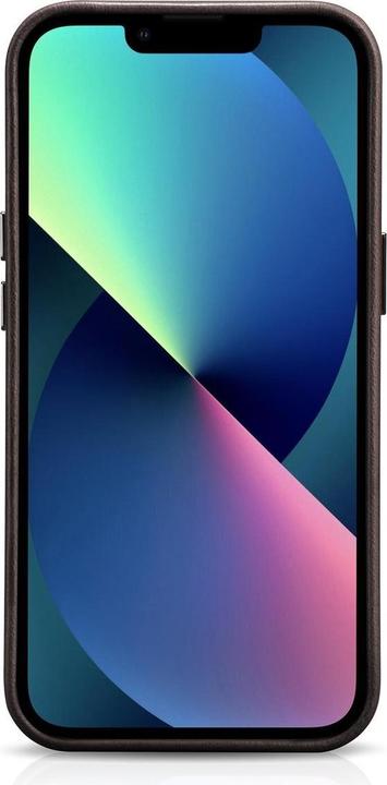 Actual product image iCarer Oil Wax Premium Leather Case iPhone 14 Plus Magnetic Leather Case with MagSafe Brown (WMI1422 (Apple iPhone 14 Plus)