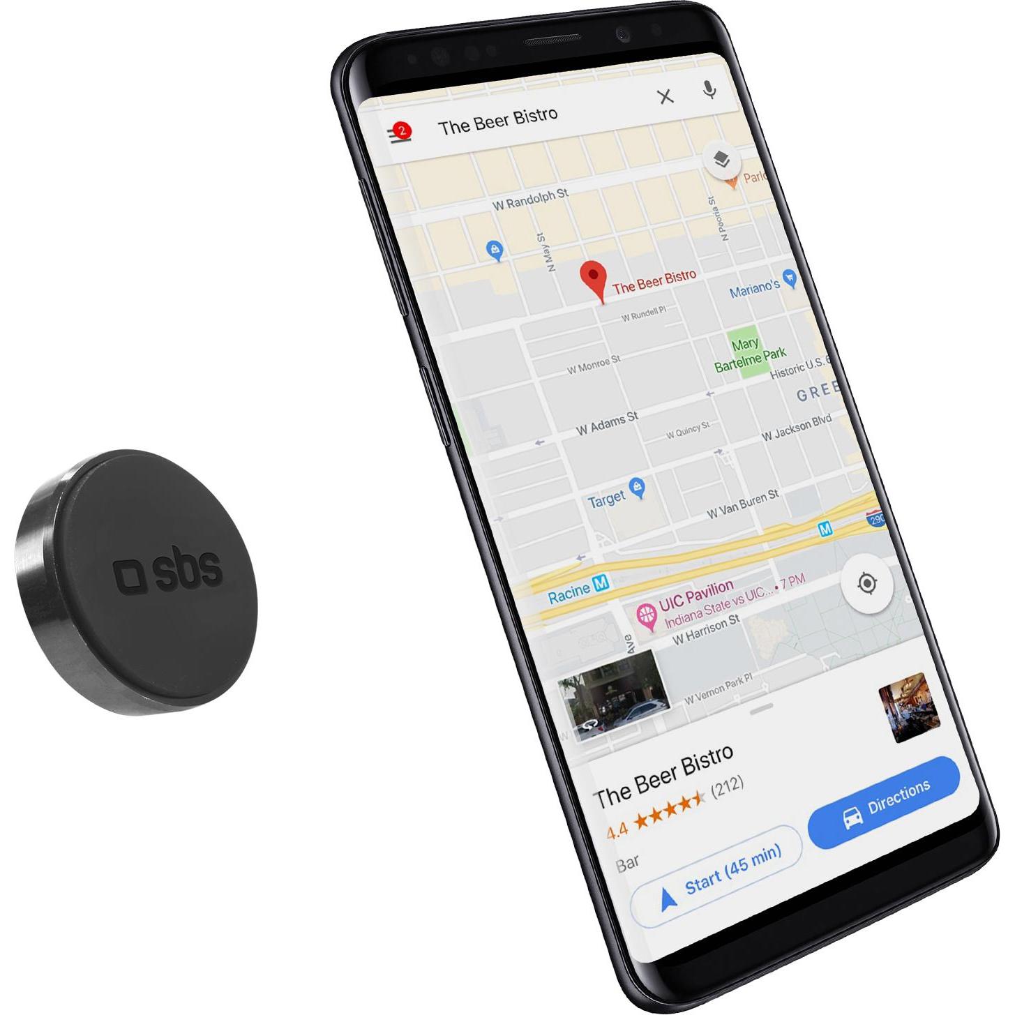 SBS Auto-Magnethalterung Tiny zum Kleben, Smartphone Halterung, Schwarz
