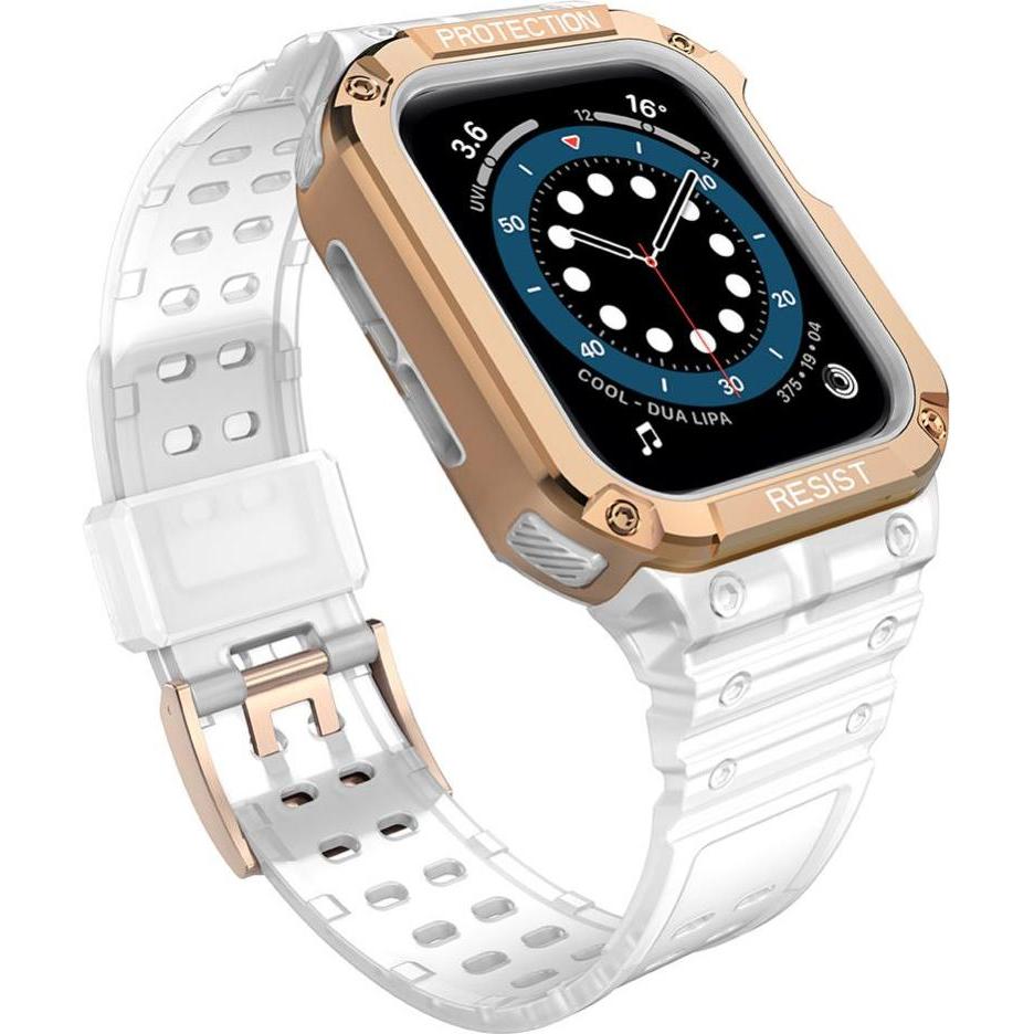 Hurtel Protect Strap Band Case Wristband for Apple Watch 7 / 6 / 5 / 4 / 3 / 2 / SE (45 / 44 / 42mm) Case A (3, 4), Uhre...