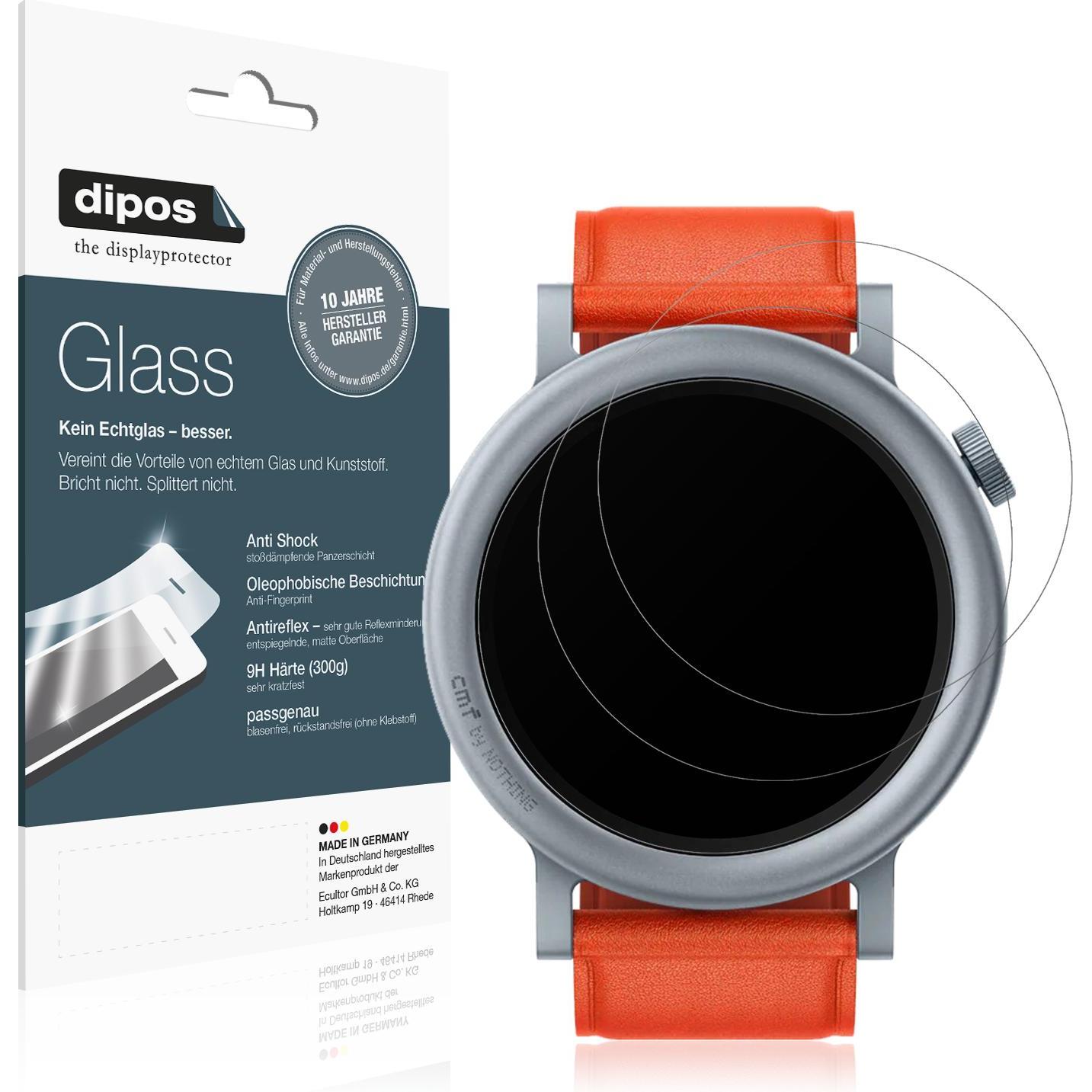 Dipos Anti-Shock Displayschutz Matt 9H, Smartwatch Schutzfolie, Transparent