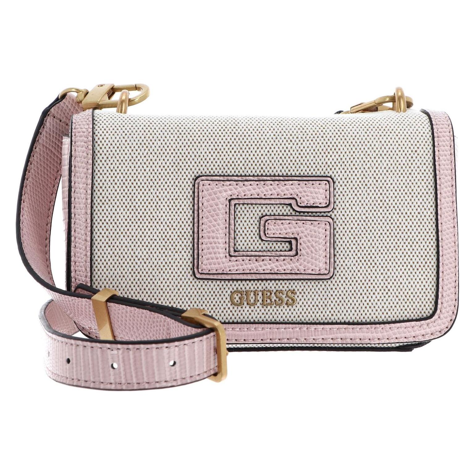 Guess, Damen, Handtasche, G Status Mini Crossbody Flap Bag, Beige