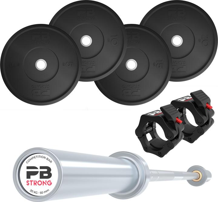 Actual product image Perform Better PB Strong complete set rubber 120 kg (Men) (2 x 10 kg, 2 x 15 kg, 2 x 20 kg, 2 x 5 kg)