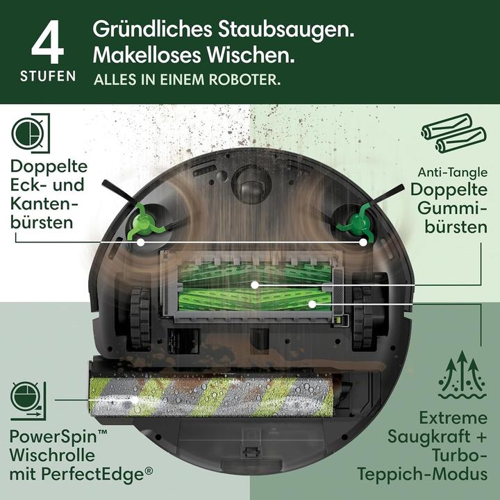 Produktbild iRobot Roomba Max 705 Combo + AutoWash Dock (13000 Pa, Wischrolle)