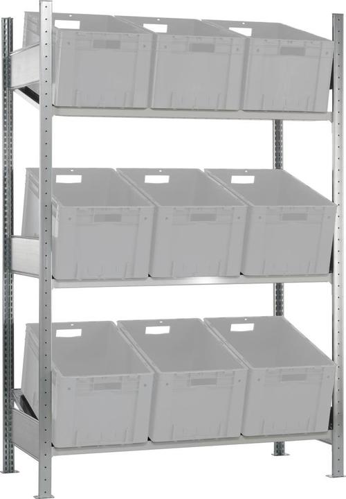 Image du produit Schulte Lagertechnik Système de rayonnage de base emboîtable MULTIplus150 avec tablettes inclinées