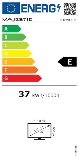 Energie-Label Majestic Neu FL40VD FHD V1 40' Fernsehgerät (40", LED)