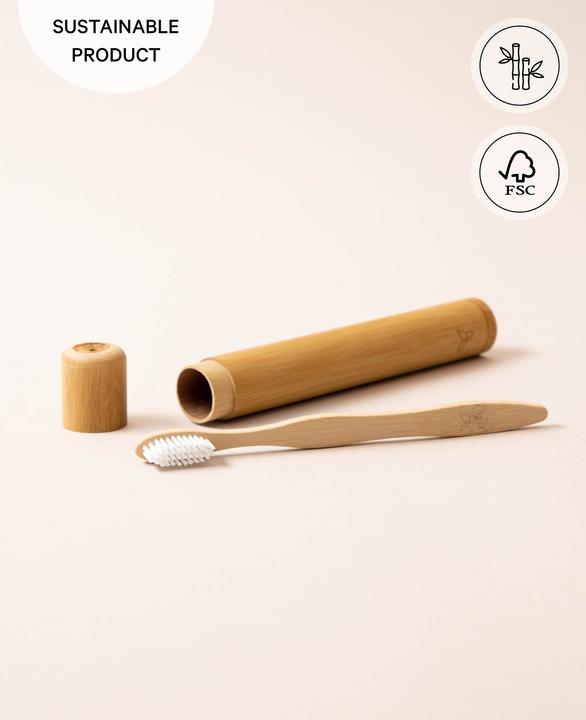 Actual product image Noya Bambus Zahnbürste und Reisebox (Soft, 1 x)