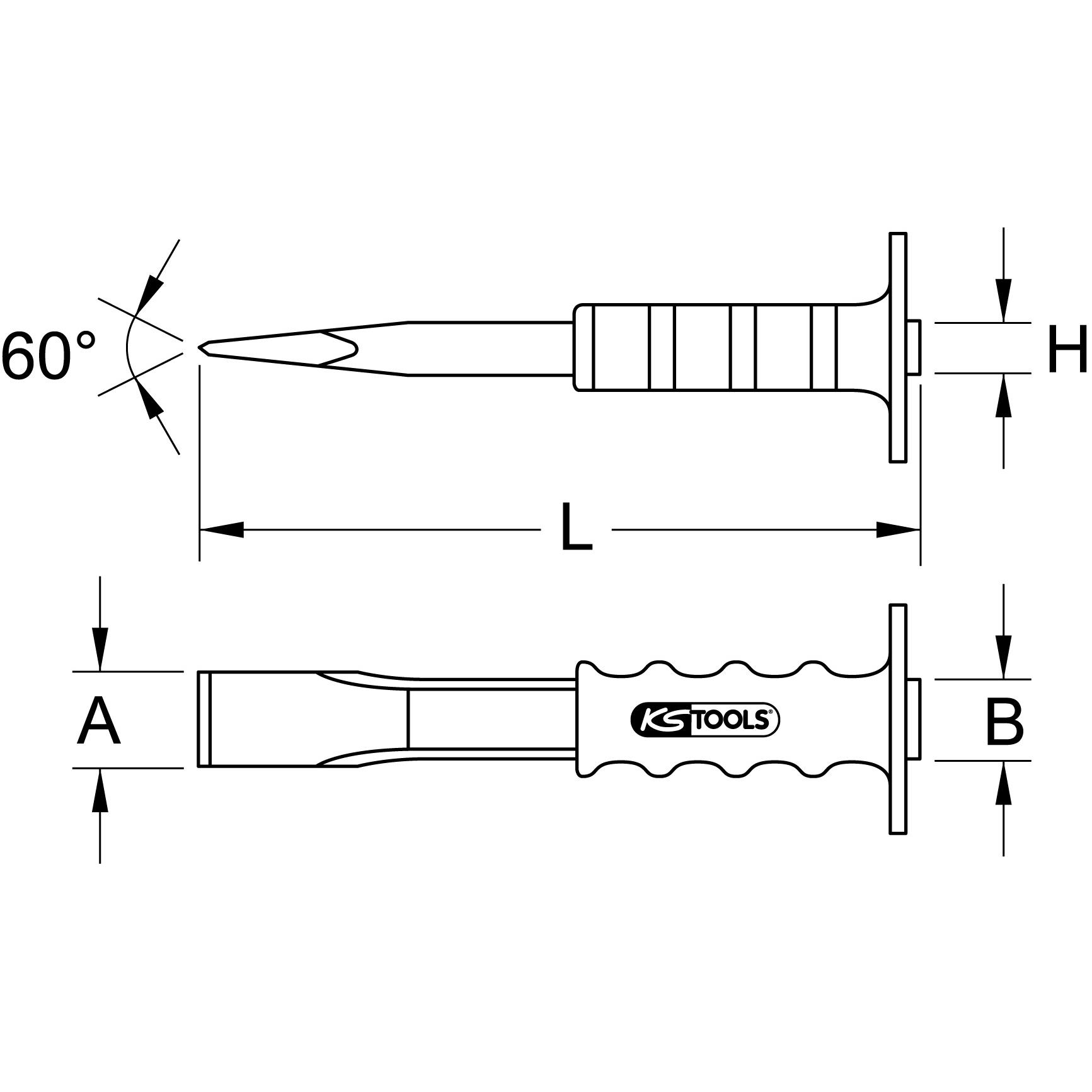 Thumbnail - KS Tools, Meissel, Fugenmeissel mit Handschutzgriff