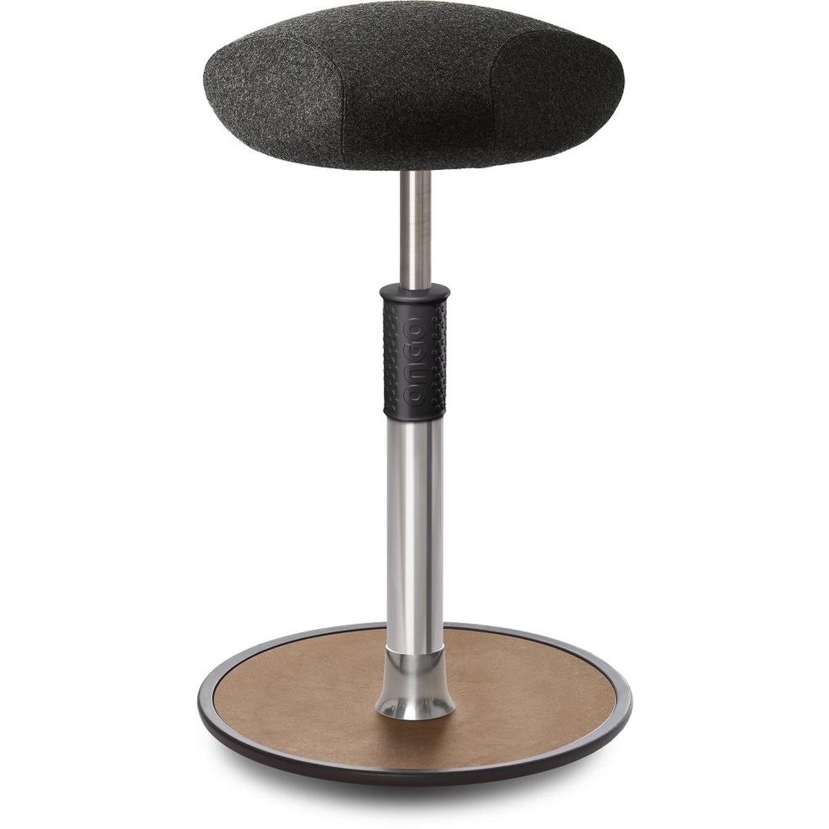 Ongo, Bürostuhl, Sitz- Stehhocker Free Tall Triangel kvadrat Divina Mel. Anthrazit chr. /Natur