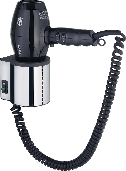 Produktbild Keuco Haartrockner PLAN mit Wandhalterung vc/sw