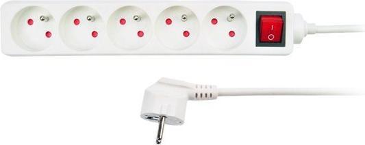 Image du produit Olight Cordon d'extension Solight, 5 prises, blanc, interrupteur, 5m (5 m, CEE 7/3)