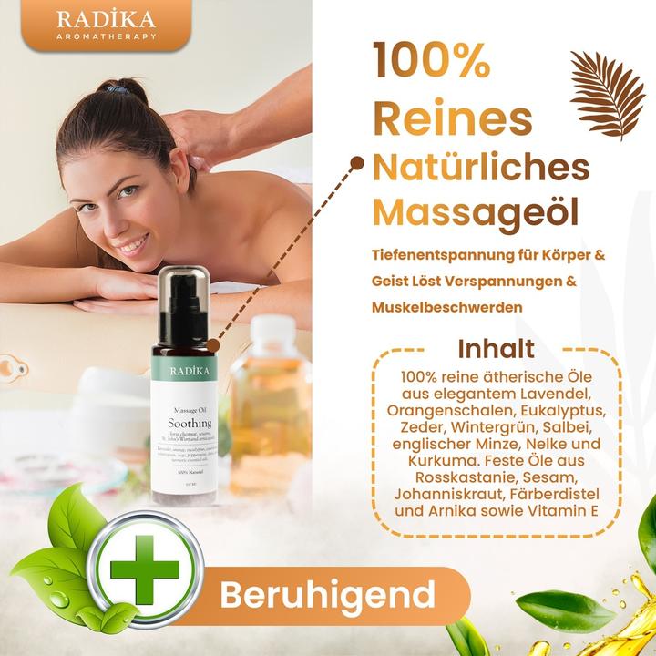 Productafbeelding Radika Massageöl, Beruhigendes Massage-Öl, 100% Rein, BIO, natürlich, 100 ml (100 ml)
