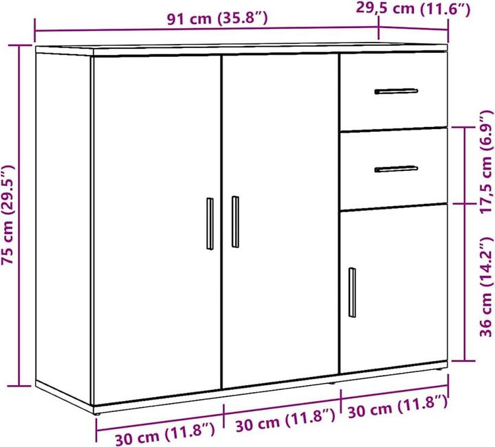 Image du produit vidaXL Sideboard (91 x 29.50 x 75 cm)
