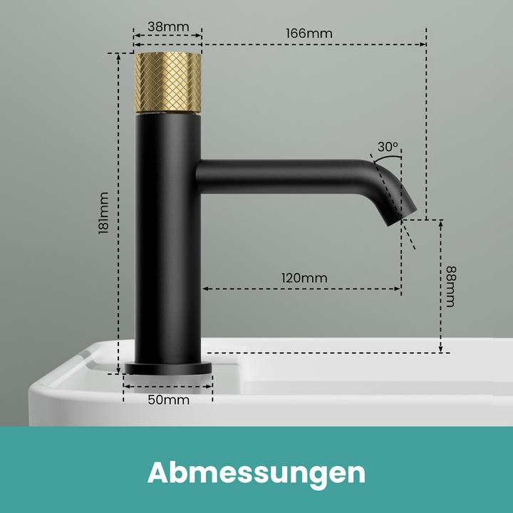 Produktbild Emke Wasserhahn Bad Messing Keramikkartusche Luftsprudler Waschtischarmatur Mischbatterie einfache Instal