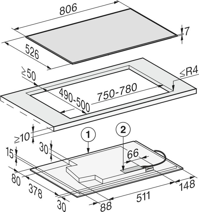 Image du produit Miele KM 7679 FR (80.60 cm, Table de cuisson à induction)