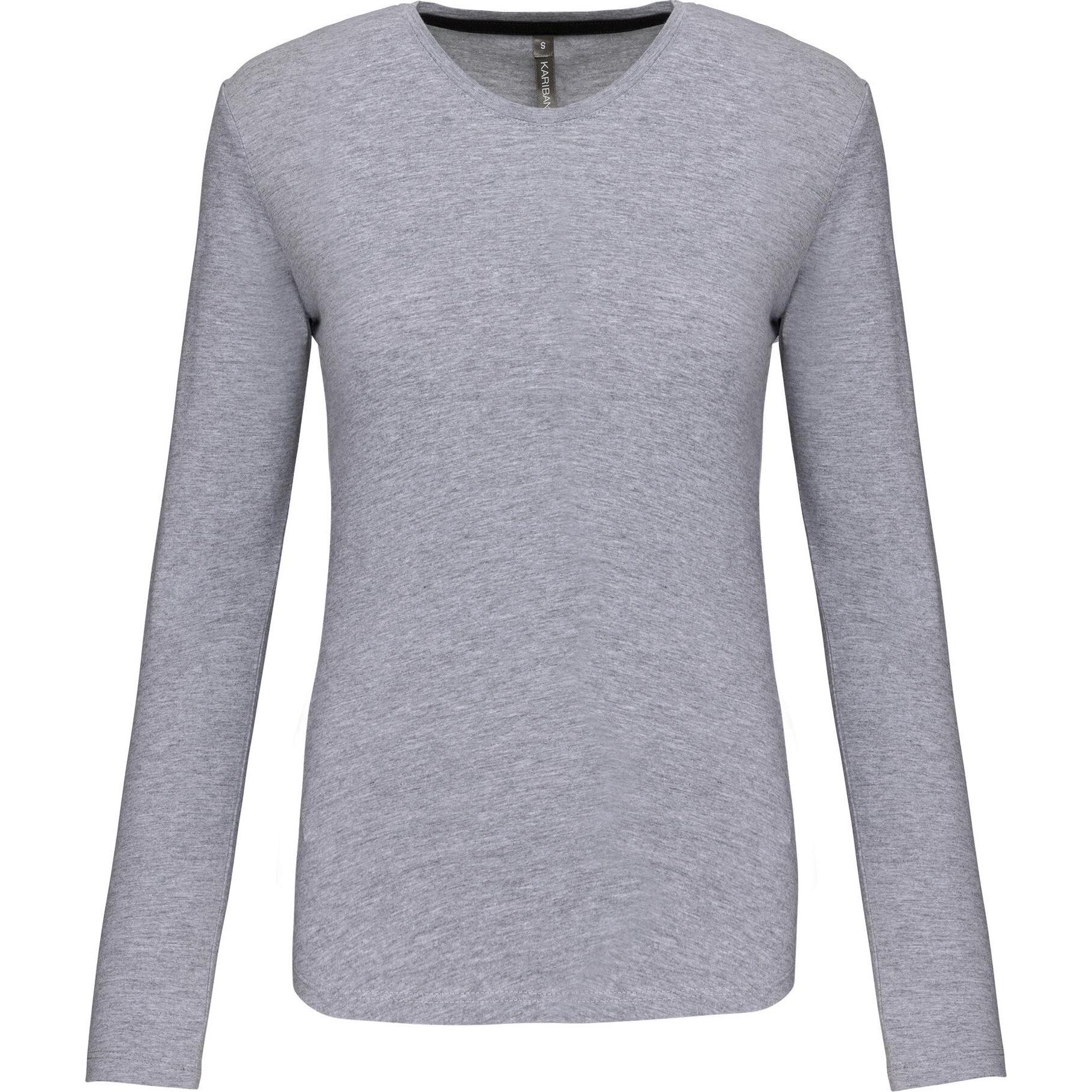 Kariban, Damen, Shirt, Col Rond, Grau, (3XL)