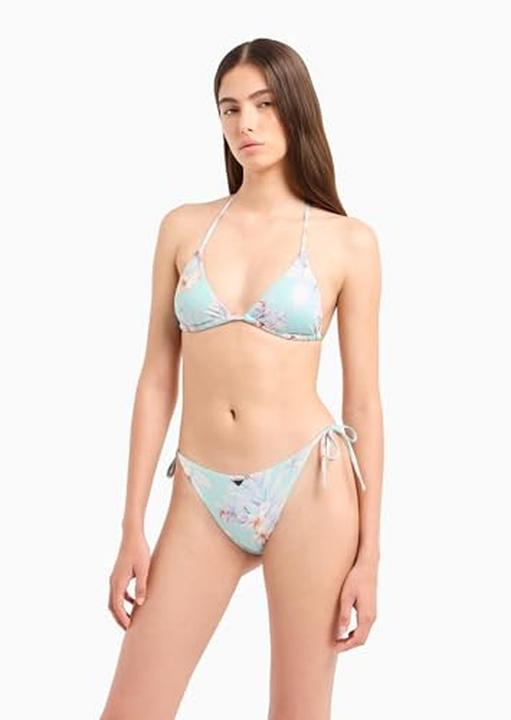 Image du produit Emporio Armani Ensemble bikini triangle et string, imprimé floral brésilien, taille élastique (S)