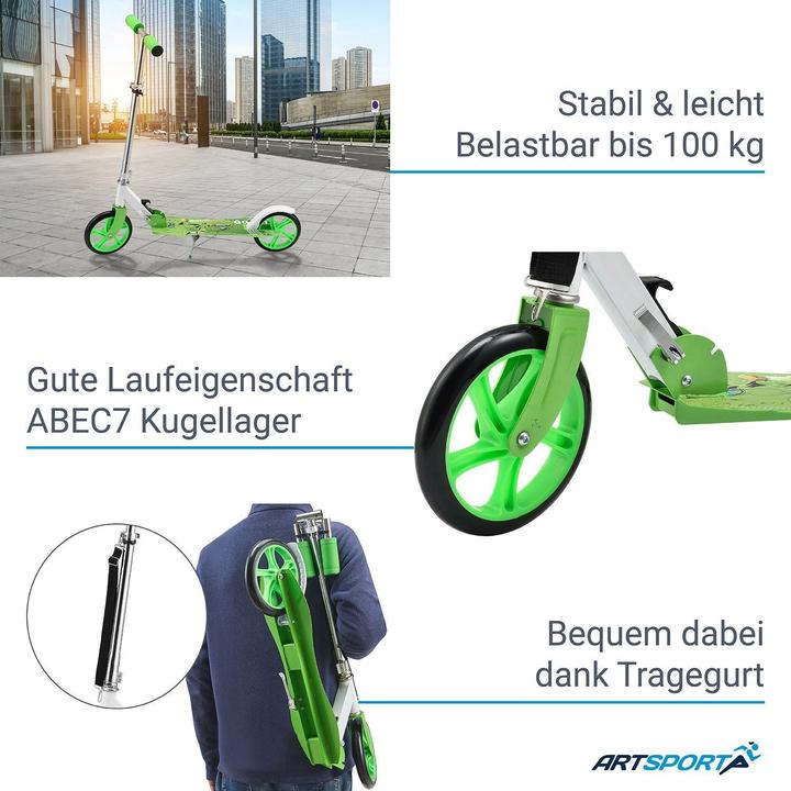 Produktbild Juskys Cityroller Scooter mit XXL Rädern, Fussständer Hinterradreibungsbremse