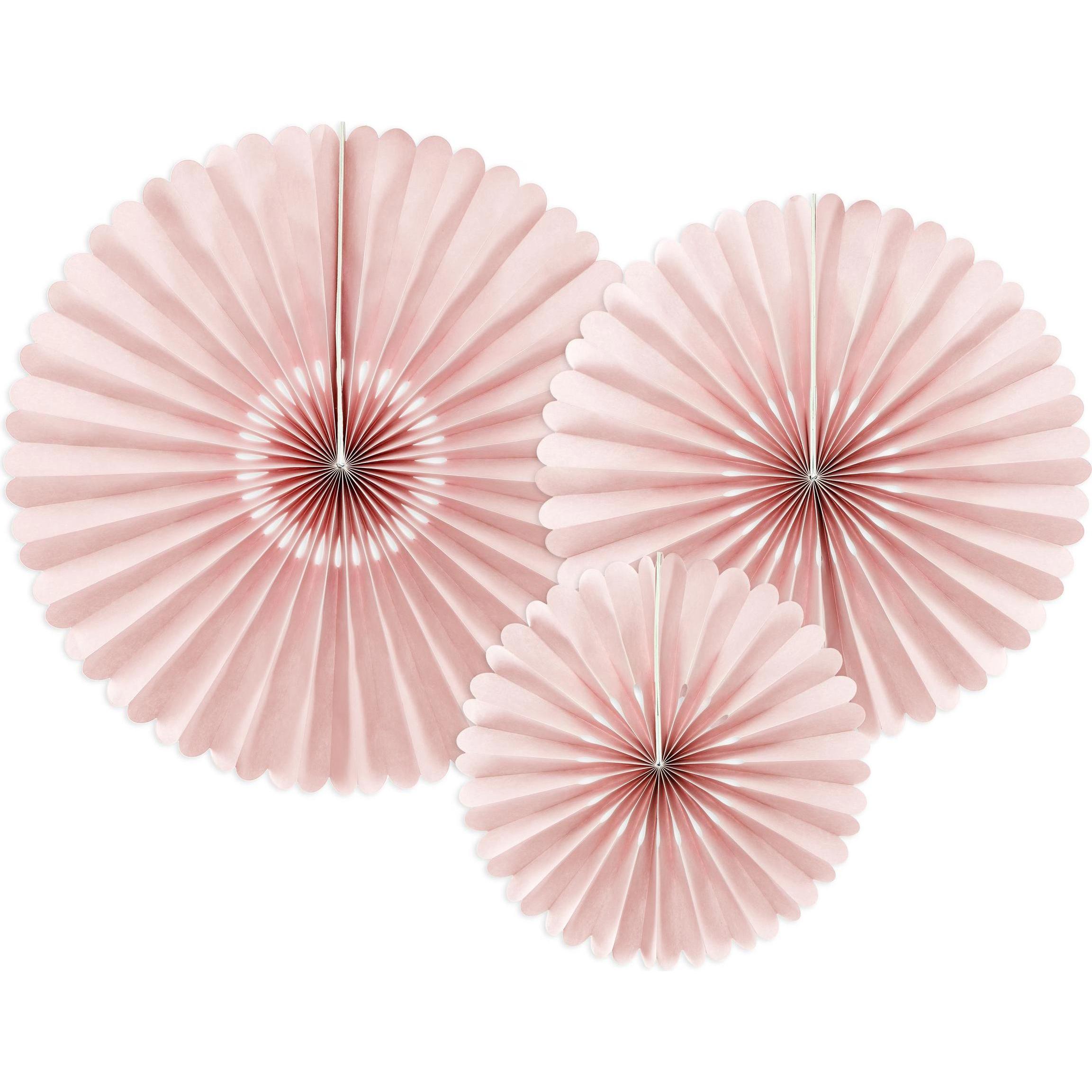 Partydeco Rosetten Pastell 3 Stück, Rosa
