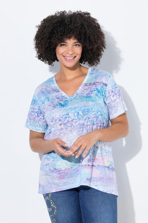 Actual product image Angel of Style T-Shirt, A-Linie, Glitzersteinchen, Farbdruck (46)