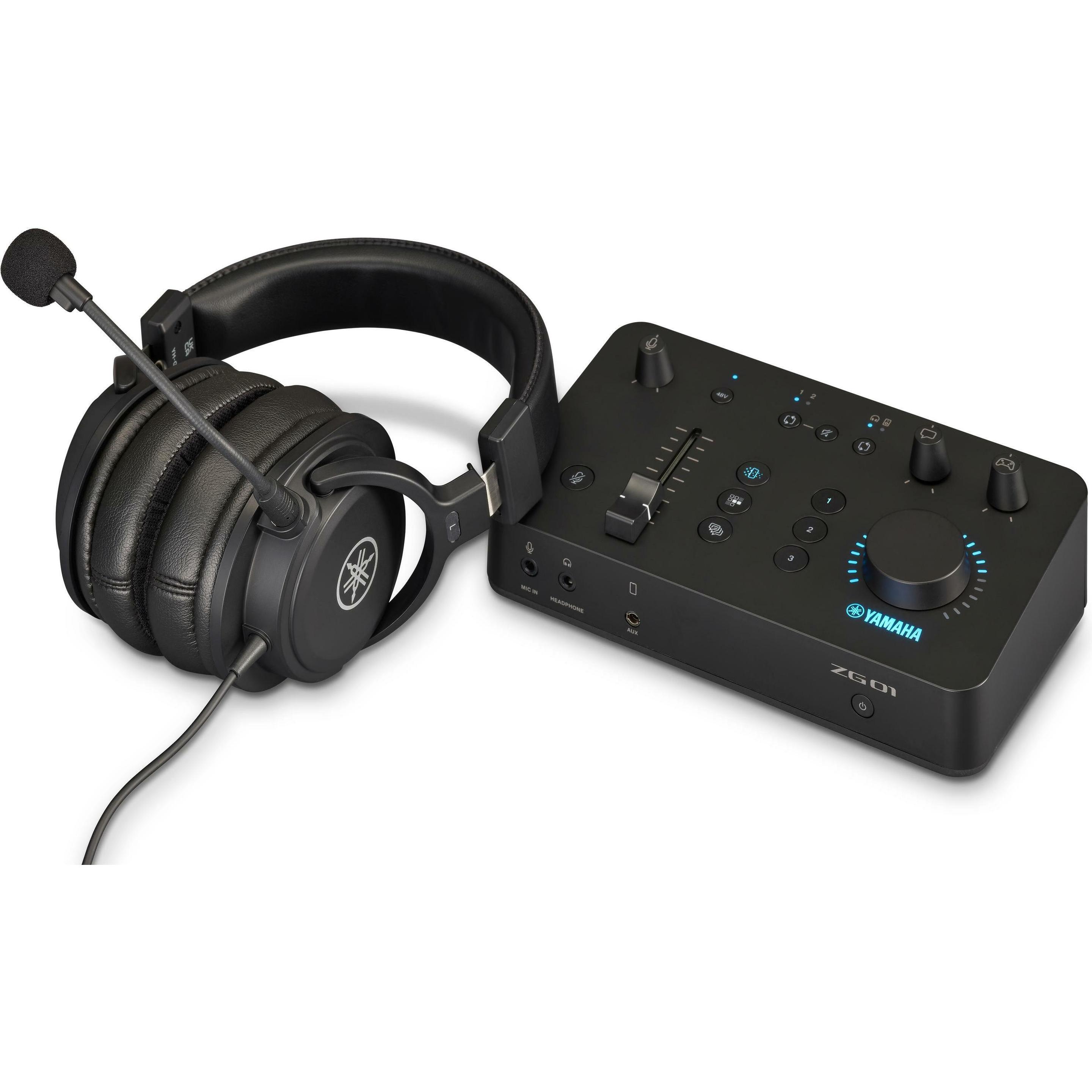Thumbnail - Yamaha ZG01 Pack, Streaming Audio Mixer und Headset (Studio- und Livemixer), Mischpult, Schwarz