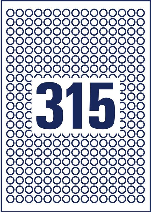Actual product image Avery Round labels, removable