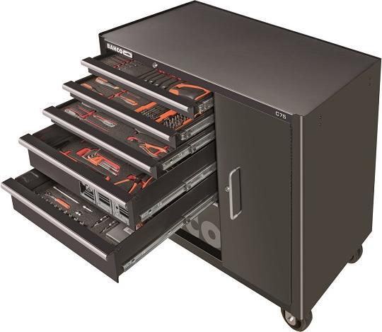 Actual product image Bahco Tool trolley with 6 drawers and cabinet, equipped with 237 tools (1475KXL6CBFF1SD).