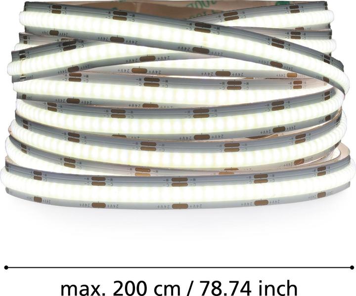 Actual product image EGLO 900577 COB STRIPE LED LED strip 13.2W White Remote control controllable light colour dimmable (White, 200 cm, Indoor)