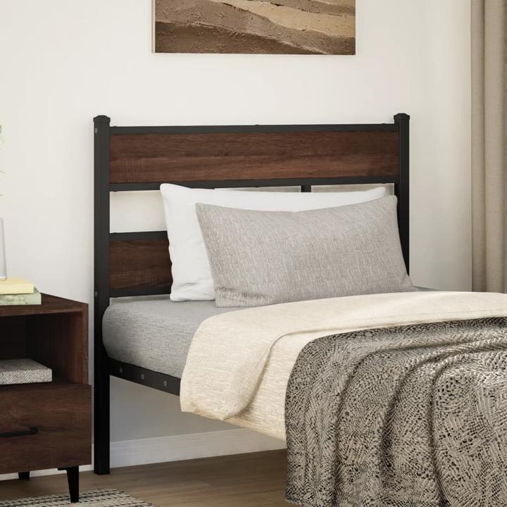 Actual product image vidaXL Headboard Bed headboard Brown oak-look steel Wood-based material