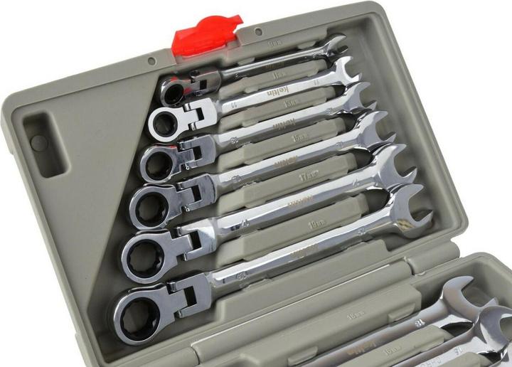Actual product image Keltin Ratchet spanner with joint 8-19mm 12 pieces (12 mm, 8 mm, 19 mm, 14 mm, 18 mm, 13 mm, 15 mm, 16 mm, 9 mm, 10 mm, 17 mm, 11 mm)