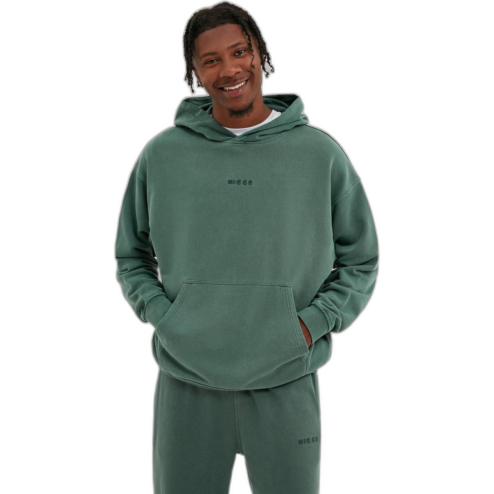 Thumbnail - Nicce, Herren, Pullover, kapuzenpullover garment dye mercury, Grün, (XS)