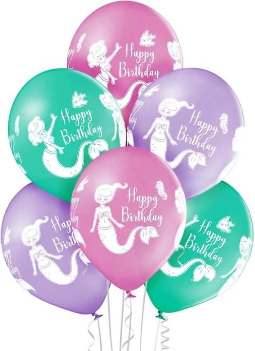 Produktbild Belbal Happy Birthday Meerjungfrau Ballon (6 x)