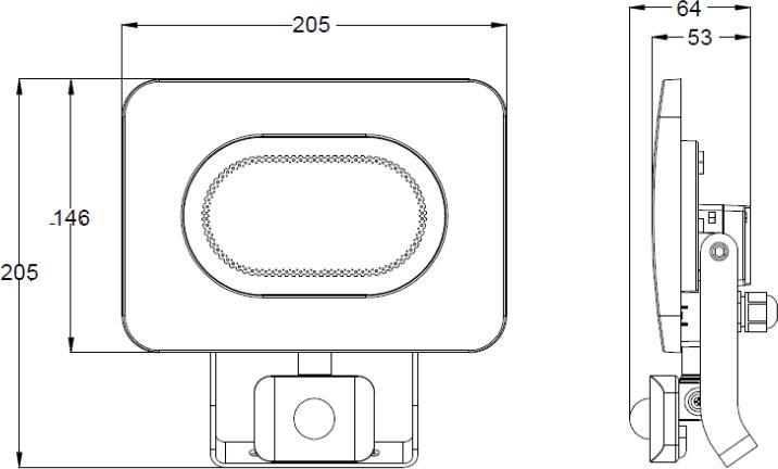 Actual product image Tracon SMD LED floodlight with motion detector (4000 lm, IP65)