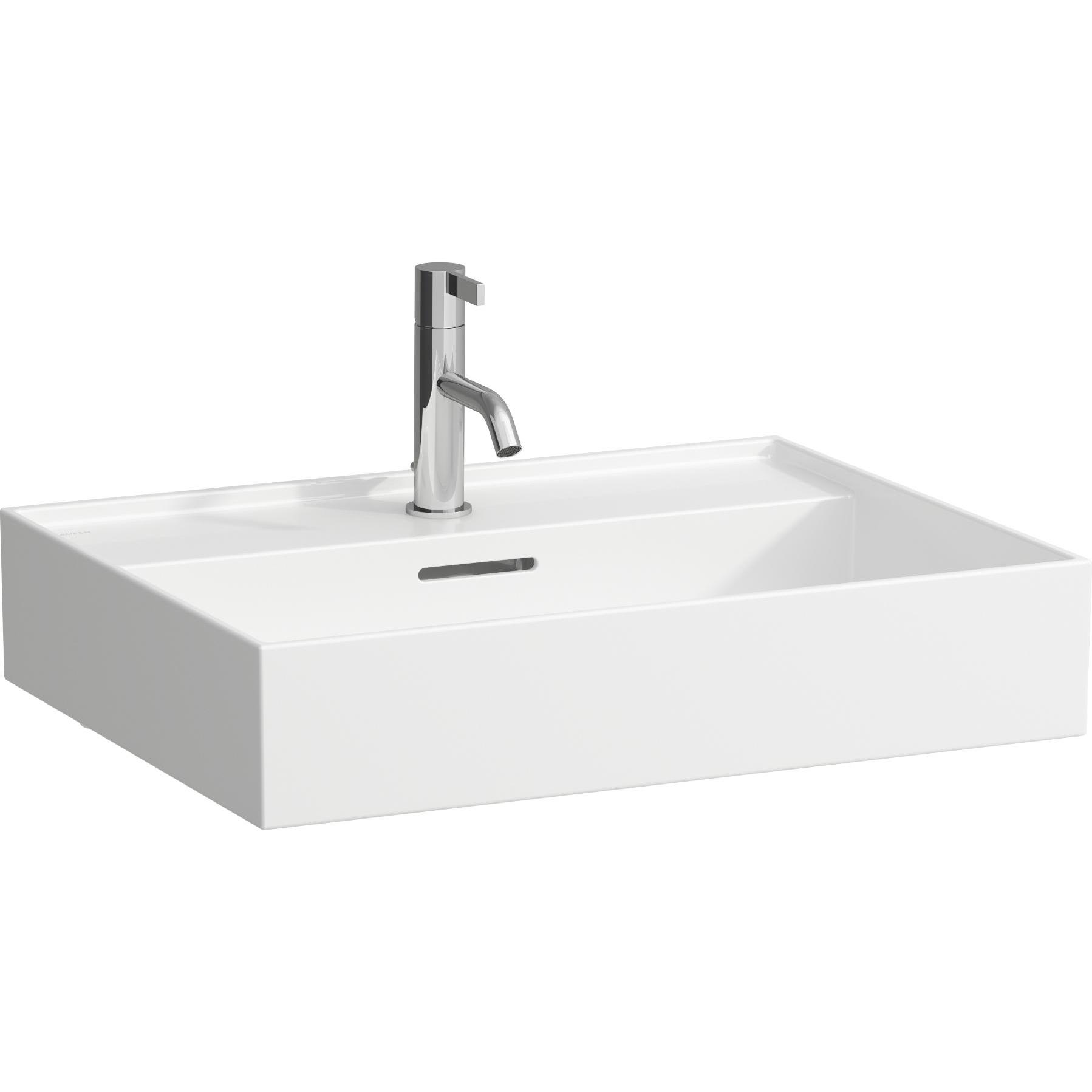 Laufen, Waschbecken, Kartell Waschtisch unterbaufähig, 1 Hahnloch, mit Überlauf, 600x460mm, H810333 (640 mm, 200 mm)