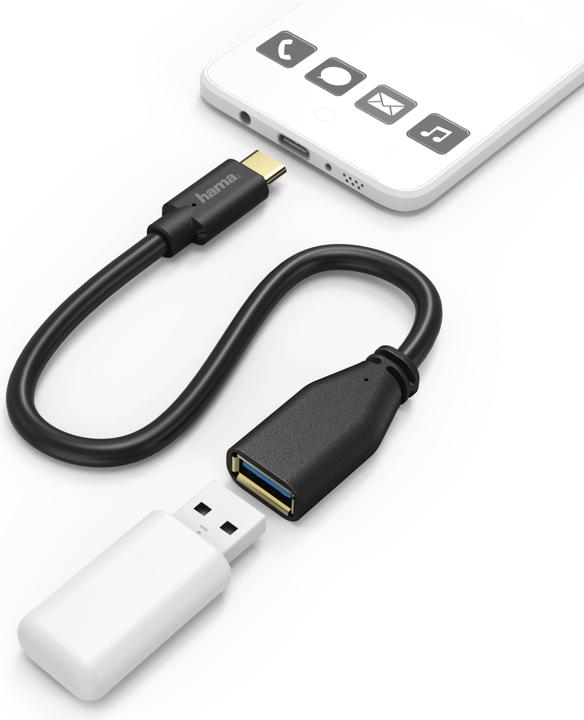 Image du produit Hama USB C - USB A (0.15 m, USB 3.1)