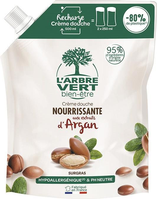 Image du produit L'arbre vert douche argan recharge français liq (500 ml)