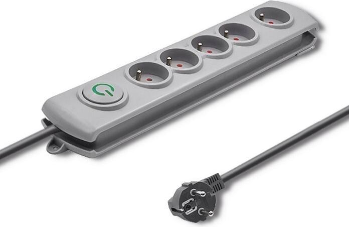 Actual product image Qoltec Surge protector 5 sockets 3m gr (5x, CEE 7/4, 3 m)